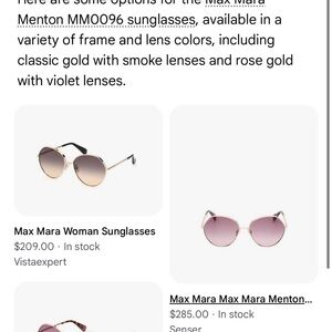 MaxMara Sunglasses - Gold Frame with Smoke Lenses